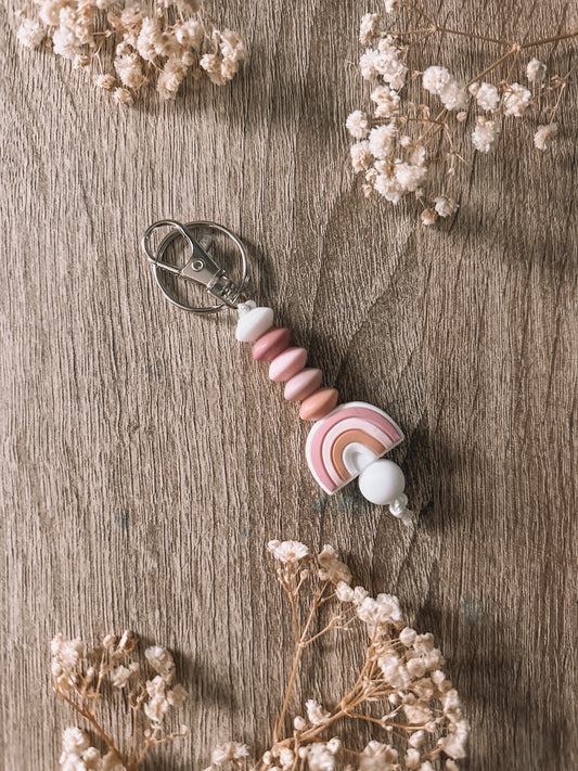 Hart Strings Keychain - Rainbow Pinks