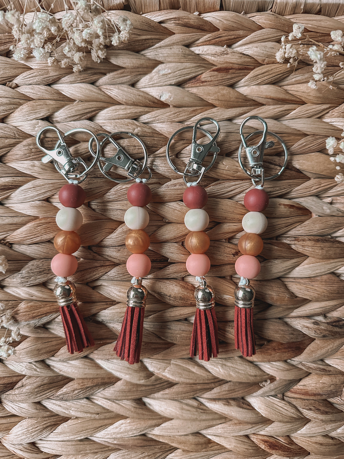 Hart Strings Keychain - beads & Tassels