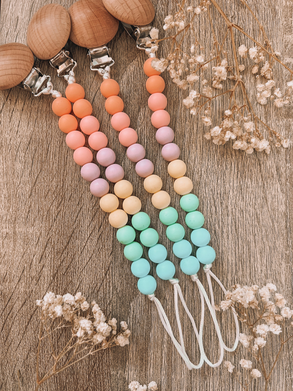 Hart Strings Soother Clips - Hexagon Grey